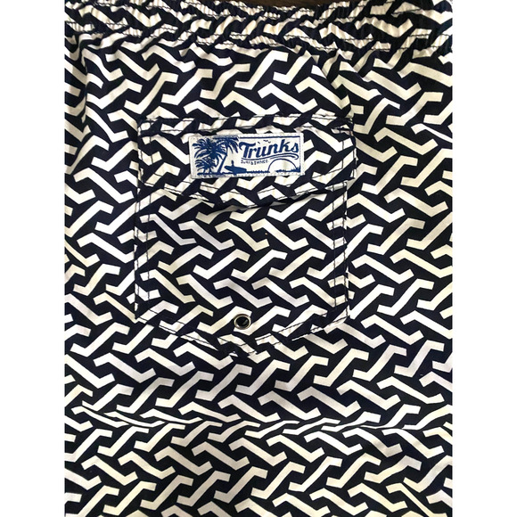 Trunks surf and swim co shorts / Bathing suit, black & white design, Men's XL/TG - Picture 3 of 5